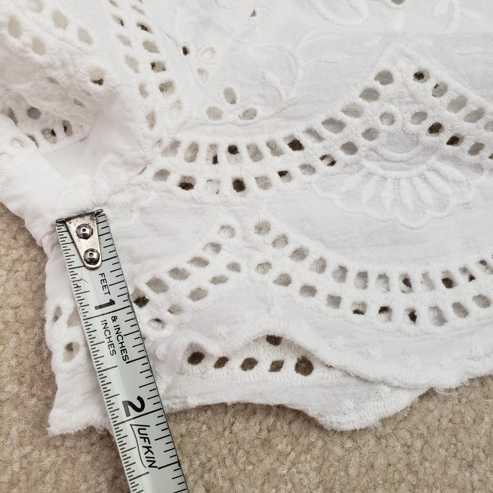 White Eyelet Drawstring Women's Shorts - Picture 8 of 8
